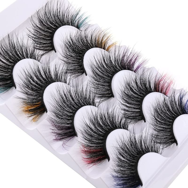 5pairs colored lashes